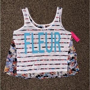 Xhiliration Juniors' Floral Fleur Flowy Top‎ Size XL